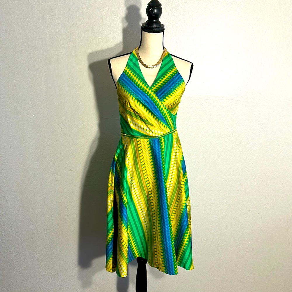 Halter Yellow and Green Dess